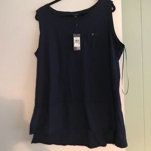 Tommy Hilfiger Sleeveless Top.  Size 1X.  Navy.